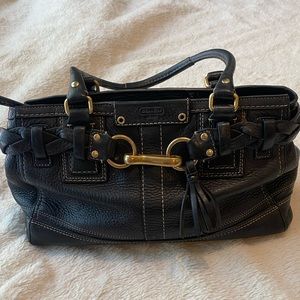 Coach Hamptons Black Leather Purse